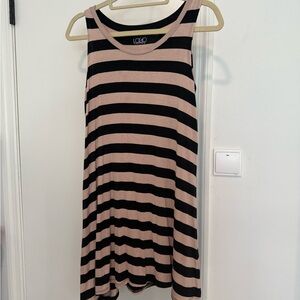 Chic Black and Pink Striped Dress